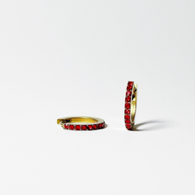 Load image into Gallery viewer, Sparkling Hoop Earrings in Burgundy